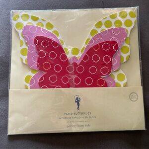 NEW Pottery Barn Kids Colorful Wall Paper Butterflies - Red/Pink/Green Set of 12